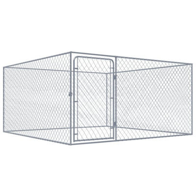 Berkfield Outdoor Dog Kennel Galvanised Steel 2X2X1 M - image 1