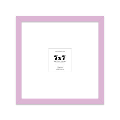 "7X7"" Lilac Picture Frame - 7X7"" Square Frame With 3X3"" Mount For 7X7""/3X3"" Pictures Moderrn Style Thin Edge, 1 Pack" - image 1