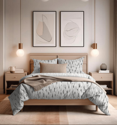Copenhagen Home Rayne Reversible Single Duvet Cover With Pillowcases - Charcoal - image 1