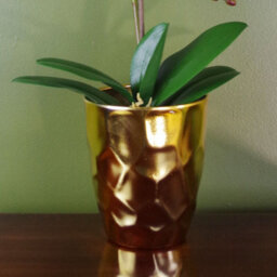 Leaf 54Cm Artificial Orchid Plant White With Gold Pot - thumbnail 3