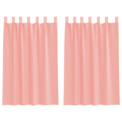 Berkfield Durable Voile Curtains With Loops 2 Pcs Pink 140X175 Cm