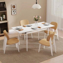 100-150Cm Extendable Dining Table Large Wooden Space Saving Compact Kitchen Desk - thumbnail 7
