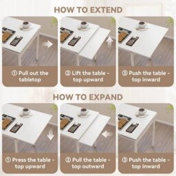 100-150Cm Extendable Dining Table Large Wooden Space Saving Compact Kitchen Desk - thumbnail 5