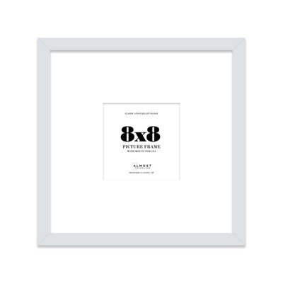 "8X8"" Light Grey Picture Frame - 8X8"" Square Frame With 5X5"" Mount For 8X8""/5X5"" Pictures Vintage Style Wall Art, 1 Pack" - image 1