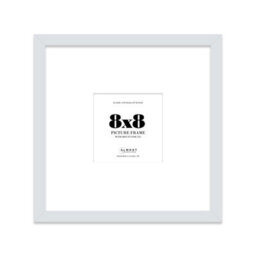 "8X8"" Light Grey Picture Frame - 8X8"" Square Frame With 5X5"" Mount For 8X8""/5X5"" Pictures Vintage Style Wall Art, 1 Pack" - thumbnail 1