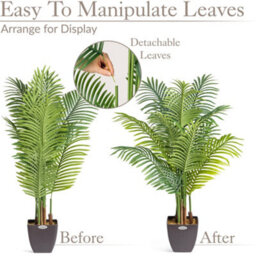 Christow Artificial Potted Palm Tree Topiary Decoration - 1.2M - thumbnail 5