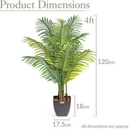Christow Artificial Potted Palm Tree Topiary Decoration - 1.2M - thumbnail 7