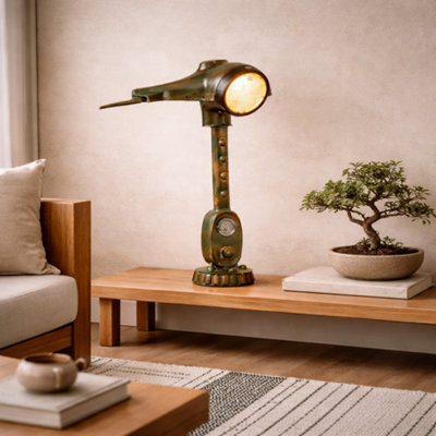 Wyld Haus Yllas Industrial Reclaimed Scooter Table Lamp, Recycled Metal - image 1