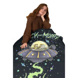 Rick And Morty Ufo Space Cruiser Fleece Blanket Multicoloured (150Cm X 100Cm) - thumbnail 3