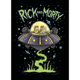 Rick And Morty Ufo Space Cruiser Fleece Blanket Multicoloured (150Cm X 100Cm) - thumbnail 1