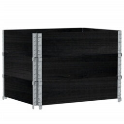 Berkfield Garden Planter Black 80X60 Cm Solid Wood Pine - thumbnail 2