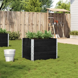 Berkfield Garden Planter Black 80X60 Cm Solid Wood Pine - thumbnail 1