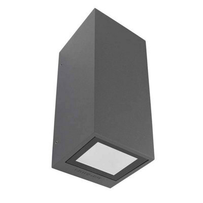 Luminosa Lighting Luminosa Afrodita 2 Light Outdoor Up Down Wall Light Urban Grey Ip65, Gu10