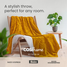 Cosi Home Fleece & Sherpa Electric Heated Throw - Mustard - thumbnail 7