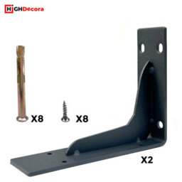 Highdecora 187mm Iron L Shelf Brackets, Wall Mounted Shelf Support, Industrial Wall Hanging For Furniture, Black 7.4 Inch. - thumbnail 6
