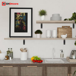 Highdecora 187mm Iron L Shelf Brackets, Wall Mounted Shelf Support, Industrial Wall Hanging For Furniture, Black 7.4 Inch. - thumbnail 5