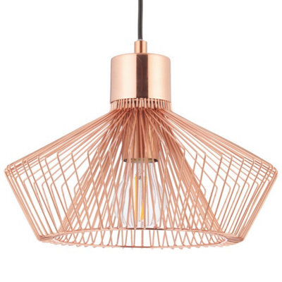 Hanging Ceiling Pendant Light Modern Copper Wire Shade Designer Lamp Bulb Holder - image 1