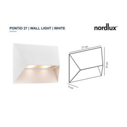 Nordlux Pontio Outdoor Aluminium Wall Light Weatherproof White,mains - thumbnail 6