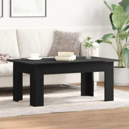 Berkfield Black Oak Coffee Table, 100 X 60 X 42 Cm, Made From Engineered Wood - thumbnail 4