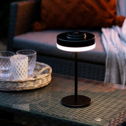 Auraglow Kensington Rechargeable Outdoor Table Lamp - Black - thumbnail 4
