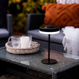Auraglow Kensington Rechargeable Outdoor Table Lamp - Black - thumbnail 2