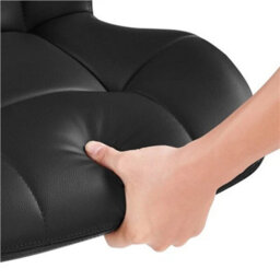 Black Modern Faux Leather Swivel Bar Chair Adjustable Bar Stool With Backrest, 2Pcs - thumbnail 6