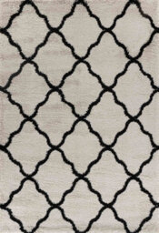 Moroccan Berber Shaggy Rugs Living Room Bold Trellis Stone 80X150 Cm - thumbnail 4