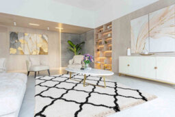 Moroccan Berber Shaggy Rugs Living Room Bold Trellis Stone 80X150 Cm - thumbnail 1