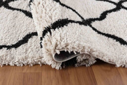 Moroccan Berber Shaggy Rugs Living Room Bold Trellis Stone 80X150 Cm - thumbnail 3