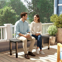 Outsunny Metal Garden Bench Loveseat With Wood-Effect Slatted Seat, Grey - thumbnail 9