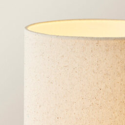 Valuelights Wyatt Natural Linen Tall Lamp Shade Walnut Wood Bobbin Floor Lamp With Led Bulb - thumbnail 4