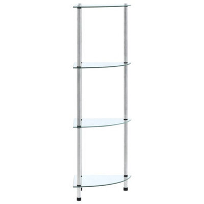 Berkfield 4-Tier Shelf Transparent 30X30X100 Cm Tempered Glass - image 1