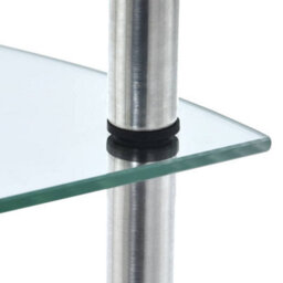 Berkfield 4-Tier Shelf Transparent 30X30X100 Cm Tempered Glass - thumbnail 4