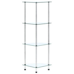 Berkfield 4-Tier Shelf Transparent 30X30X100 Cm Tempered Glass - thumbnail 2