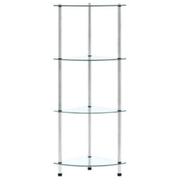 Berkfield 4-Tier Shelf Transparent 30X30X100 Cm Tempered Glass - thumbnail 3