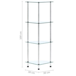 Berkfield 4-Tier Shelf Transparent 30X30X100 Cm Tempered Glass - thumbnail 6