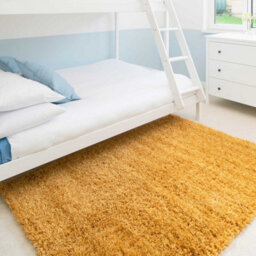 Loomed Super Soft Yellow Ochre Shaggy Area Rug - thumbnail 2