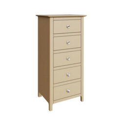 Fwstyle Pair Of Putty Palma 5 Drawer Chest Of Drawers Ready Assembled - thumbnail 2