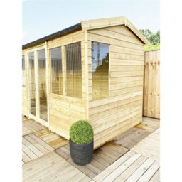 Marlborough - 9 X 11 Reverse Pressure Treated T&g Apex Summerhouse + Double Doors + Lock & Key (9 X 11' / (9 X 11Ft) (9X11) - thumbnail 4