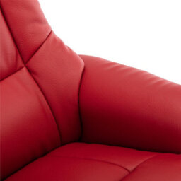 Morris Living Cairo Swivel Recliner Chair & Footstool In Cherry Plush Faux Leather - thumbnail 7