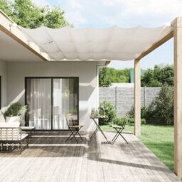 Walplus Vertical Awning Garden Sun Shade Canopy Gazebo For Back Door, Porch, Patio White 140X270 Cm Oxford Fabric - thumbnail 1