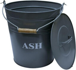 Trendi Fireside Ash Carrier Metal Hot Tidy Box Container 15L Ash Bucket With 5 Piece Cast Iron Loop Design Companion Setlid - thumbnail 2
