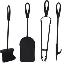 Trendi Fireside Ash Carrier Metal Hot Tidy Box Container 15L Ash Bucket With 5 Piece Cast Iron Loop Design Companion Setlid - thumbnail 3