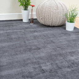 Charcoal Handmade , Luxurious , Modern , Plain Easy To Clean Viscose Rug For Living Room, Bedroom - 240Cm X 340Cm - thumbnail 5