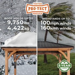 Backyard Discovery Barrington Cedar Wood Outdoor Patio Gazebo With Powerport 4.9M X 3.7M (16Ft X 12Ft) - thumbnail 9