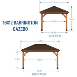 Backyard Discovery Barrington Cedar Wood Outdoor Patio Gazebo With Powerport 4.9M X 3.7M (16Ft X 12Ft) - thumbnail 7