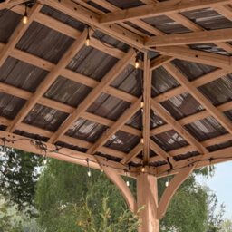 Backyard Discovery Barrington Cedar Wood Outdoor Patio Gazebo With Powerport 4.9M X 3.7M (16Ft X 12Ft) - thumbnail 5