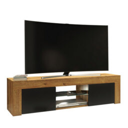Loom Tv Unit 130Cm Dark Oak With Black Matt Doors And Led Lighting - Creative Furniture - thumbnail 4
