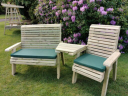 Churnet Valley Garden Furniture Ltd Ergo Trio Set Straight Tray - Timber - L75 X W220 X H105 Cm - L75 X W220 X H105 Cm - thumbnail 1