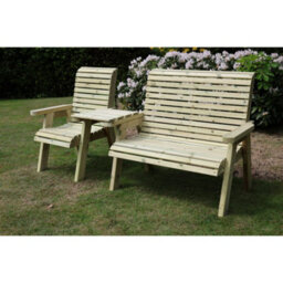 Churnet Valley Garden Furniture Ltd Ergo Trio Set Straight Tray - Timber - L75 X W220 X H105 Cm - L75 X W220 X H105 Cm - thumbnail 3